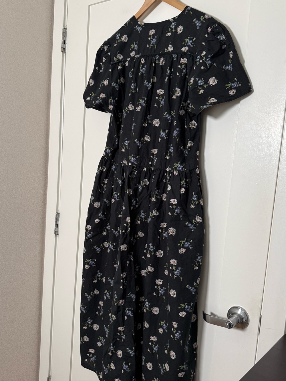 Christy Dawn Farm To Closet Midi Dress XL Navy Floral Short Sleeve Cottagecore - Picture 8 of 13